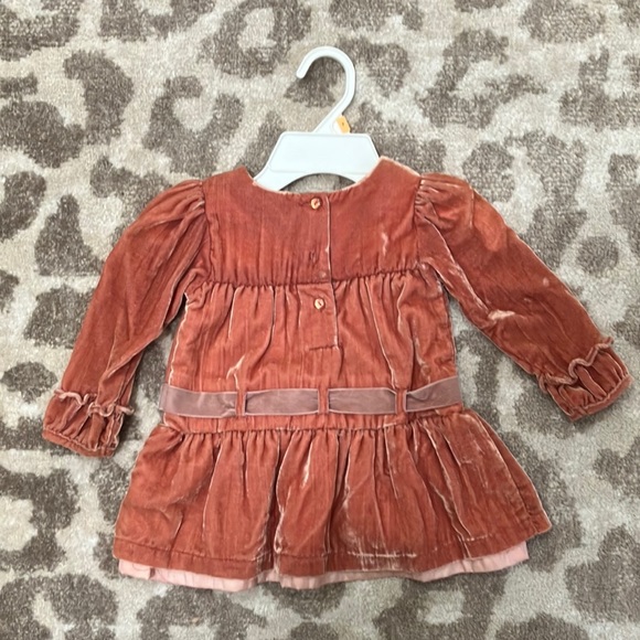 24 Month Old, Pink Velvet Dress with Bloomers and Hat - Picture 2 of 7